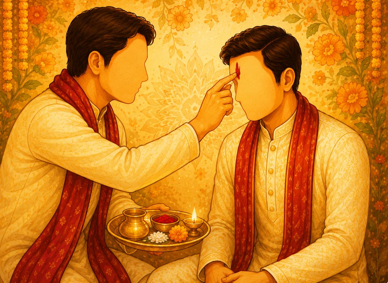 Tilak ceremony with sacred rituals