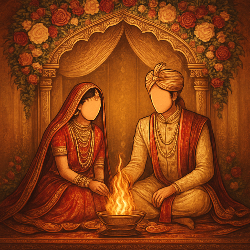Wedding ceremony with sacred rituals